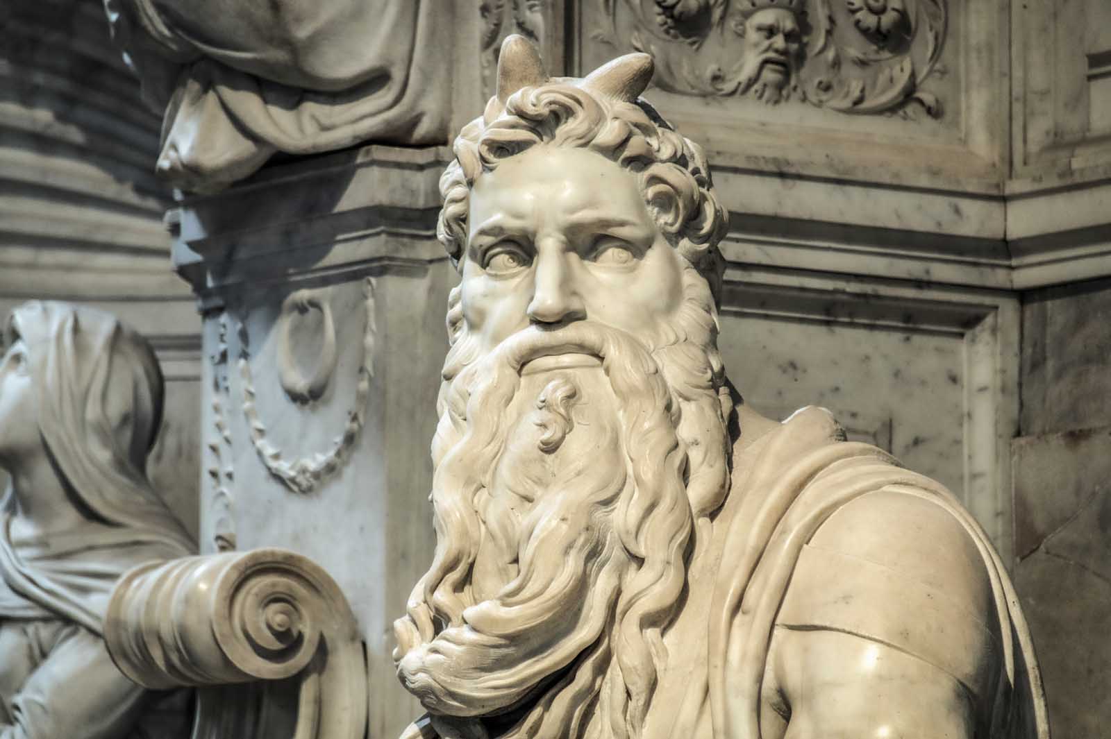 San Pietro in Vincoli. Mosè di Michelangelo. La testa della statua